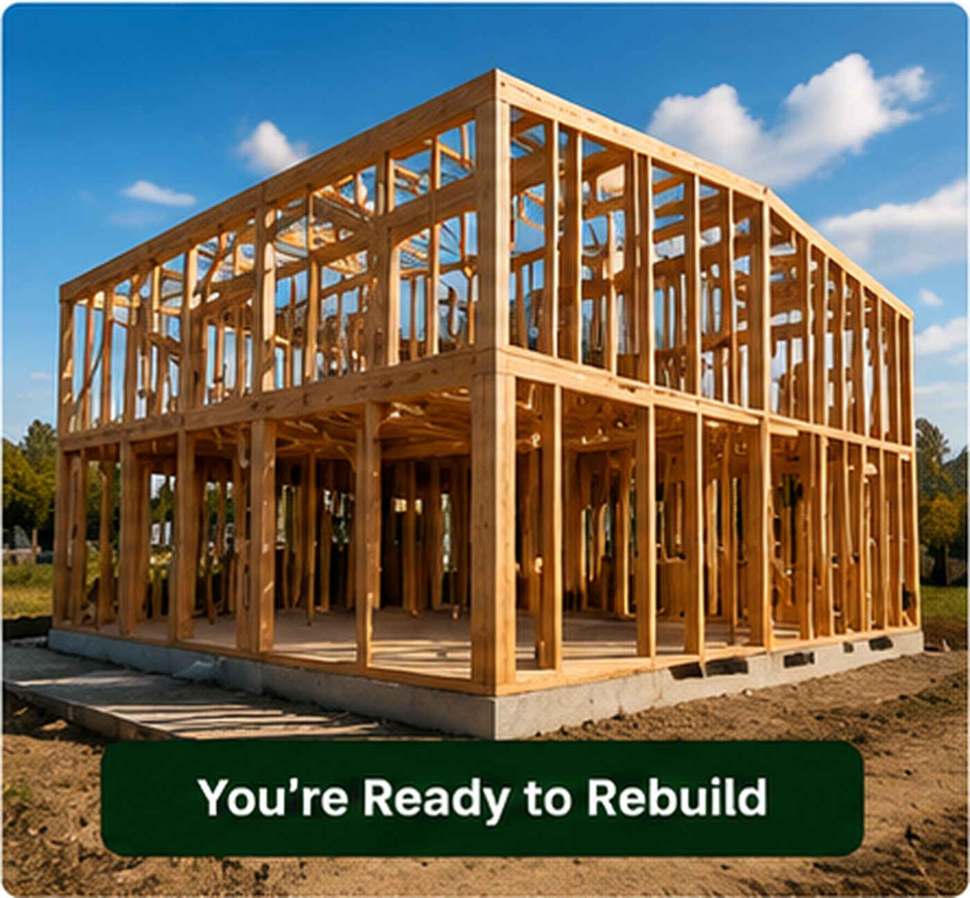 Ready to rebuild after fire debris removal