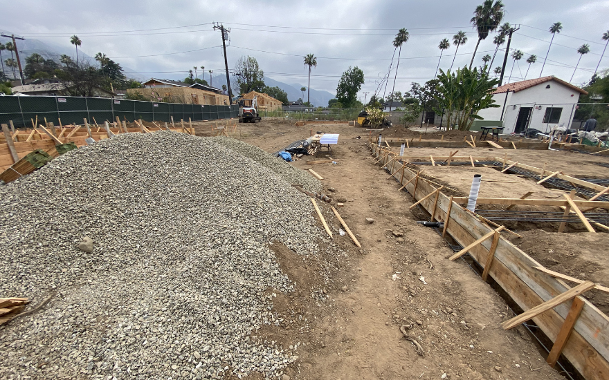 Concrete footing construction in Los Angeles