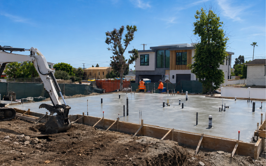 Slab on grade foundation work