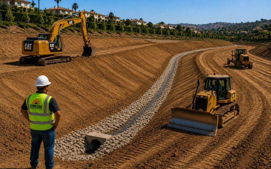 Drainage shaping and slope grading in Los Angeles