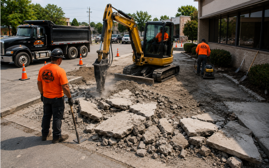 Concrete removal and preparation in Altadena