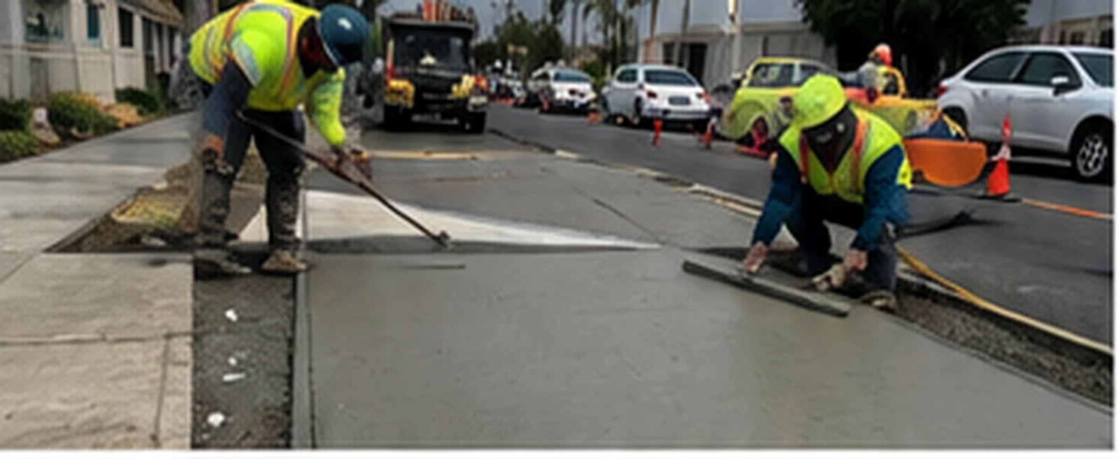 Concrete curb ramp and sidewalk construction in the Los Angeles public right-of-way
