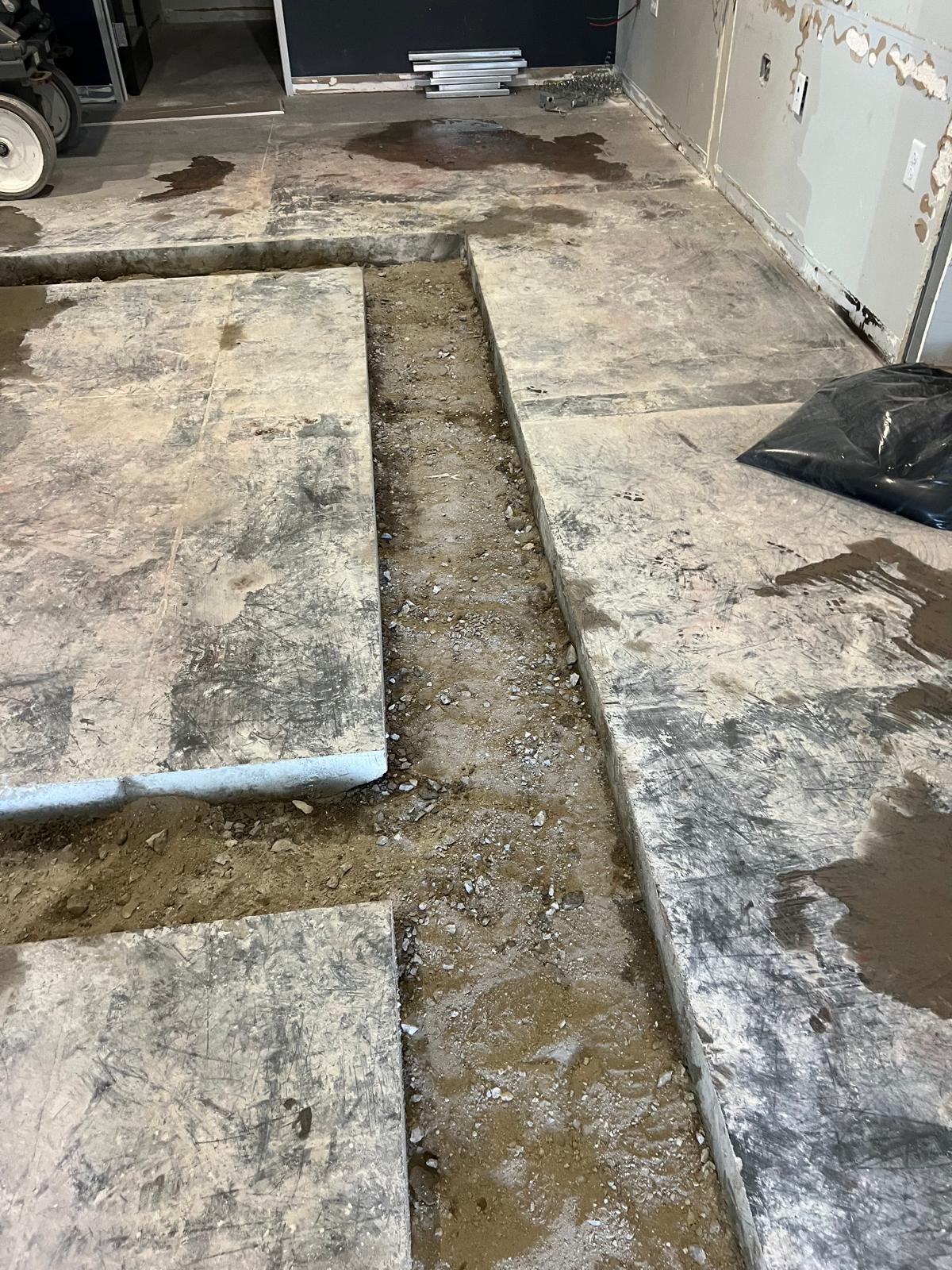 Concrete floor trench excavation in Pacific Palisades