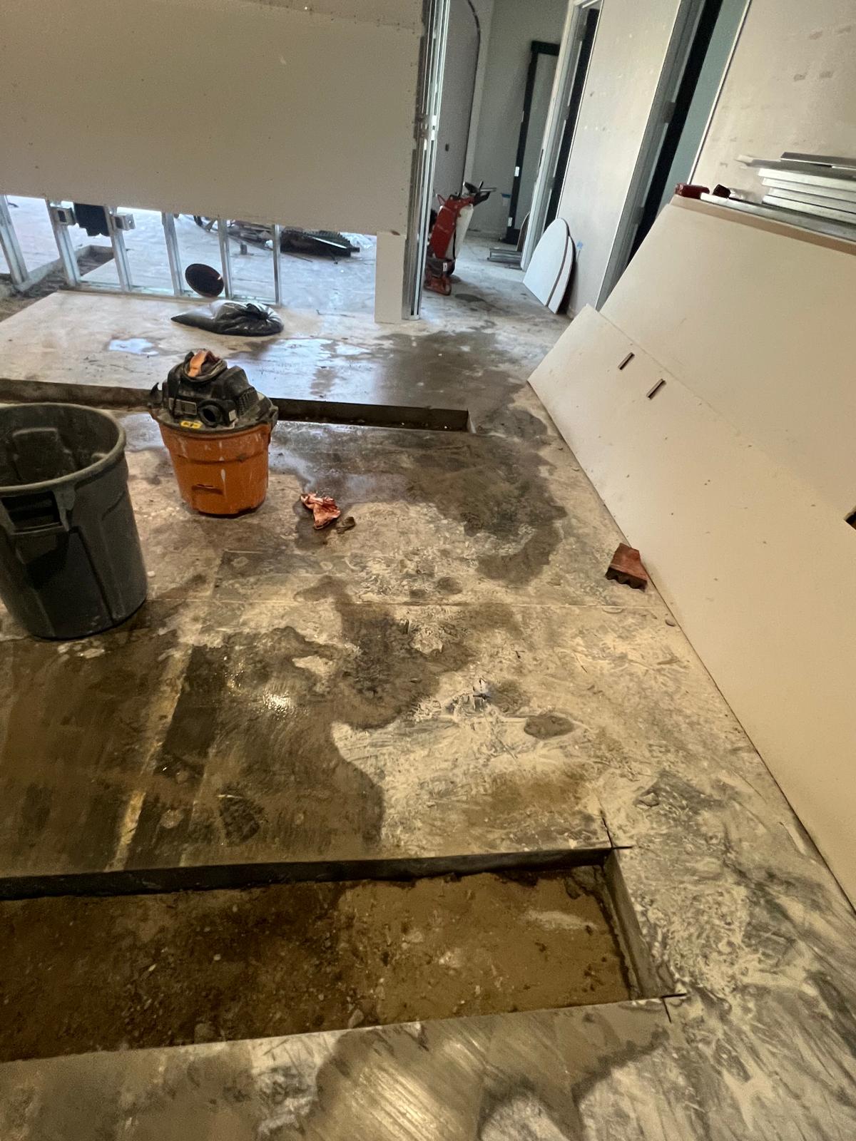 Interior slab trenching work completed by Suncore